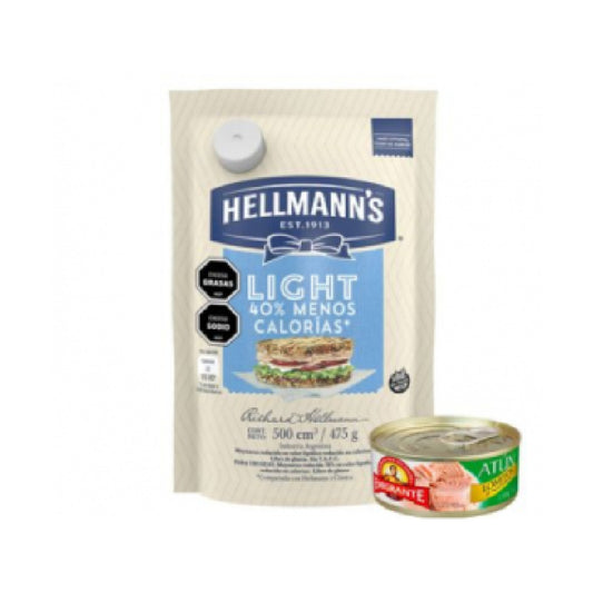 Mayonesa HELLMANNS light 475 G + Atún Emigrante 80 G De Regalo