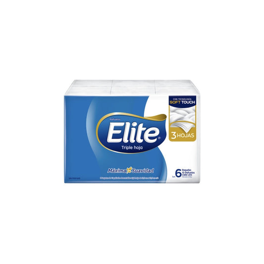 Pañuelos Elite Triple Hojas Soft Touch 6 Paquetes De 10 Unidades