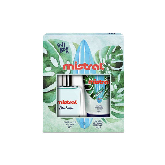 Gift Box Mistral Blue Escape Eau De Toilette 50 Ml + Balsamo After Shave 100 G