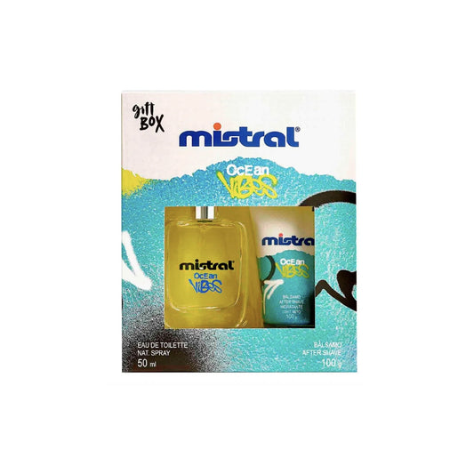 Gift Box Mistral Ocean Vibes Eau De Toilette 50 Ml + Balsamo After Shave 100 G