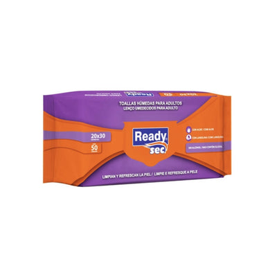 Toallas Humedas Para Adulto Readysec 50 Unidades 20 X 30 Cm