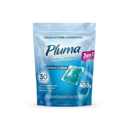 Capsulas Lavarropa Pluma 3 En 1 De 30 Unidades