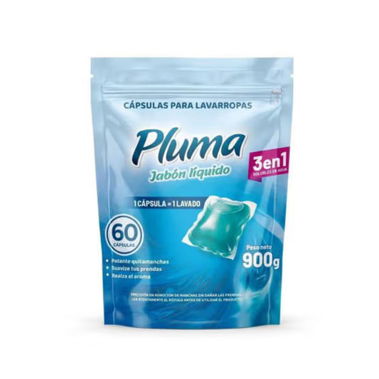 Capsulas Lavarropa Pluma 3 En 1 De 60 Unidades