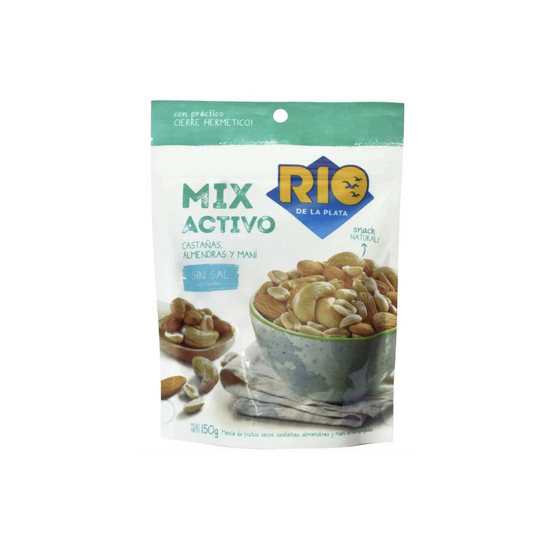 Mix Activo Rio De La Plata 150 G Sin Sal, Castañas, Almendras y Mani