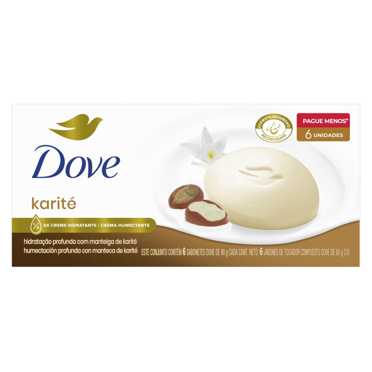 Jabón Dove Karité Pack 6 Unidades 90 G Cada Unidad