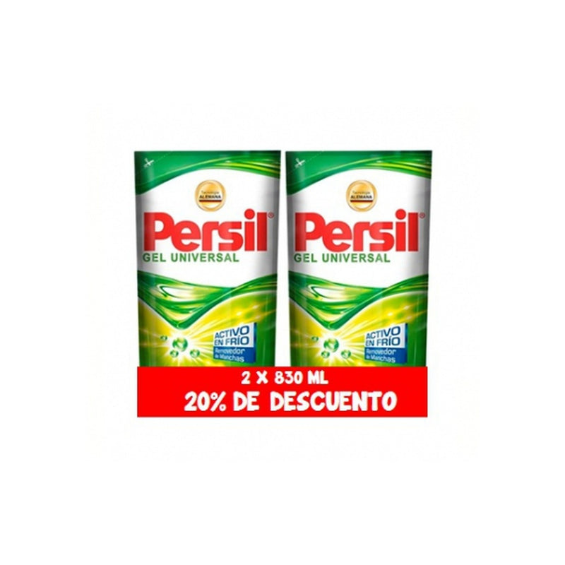 Jabón Líquido Gel Universal Pack 2 Unidades Persil 830 Ml Cada Unidad