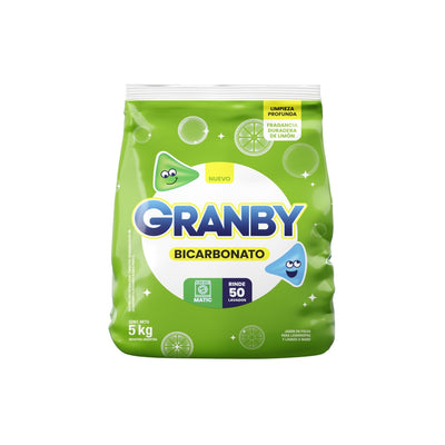 Jabón En Polvo Granby Matic Con Bicarbonato Y Fragancia Limon 5 Kg