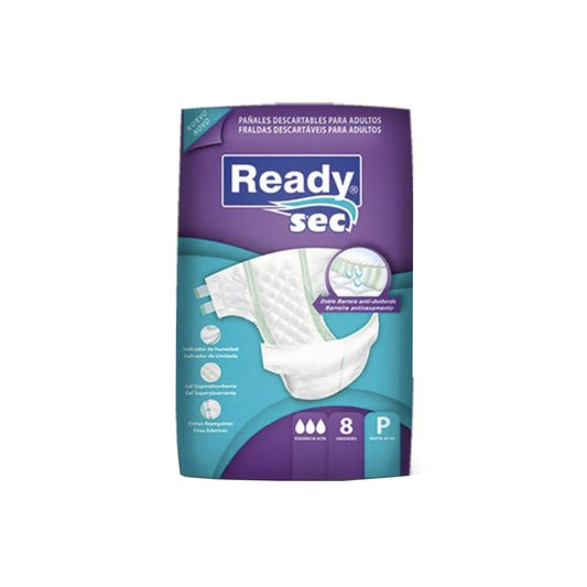 Pañal Adulto Readysec Incontinencia Fuerte Talle P 8 Unidades Hasta 40 Kg