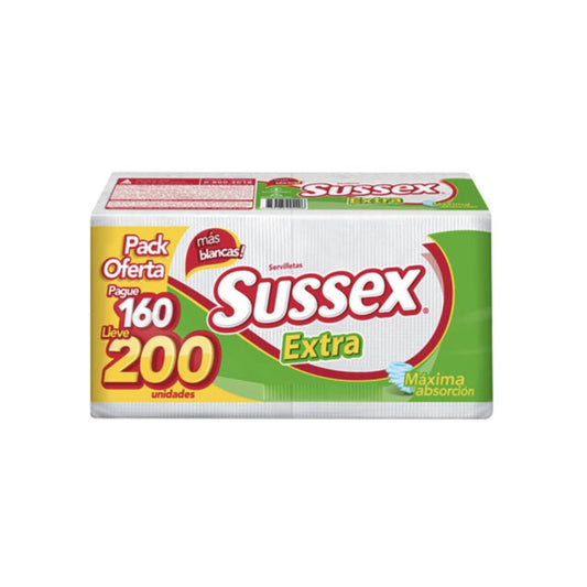 Servilleta De Cocktail Sussex Extra 200 Unidades 40 De Regalo