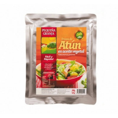 Atún En Trozos En Aceite Vegetal Pouch 475 G Peqeña Granja