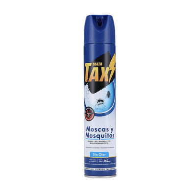 Insecticida Aerosol Mata Tax Moscas Y Mosquitos  Sin Olor 360 Cc