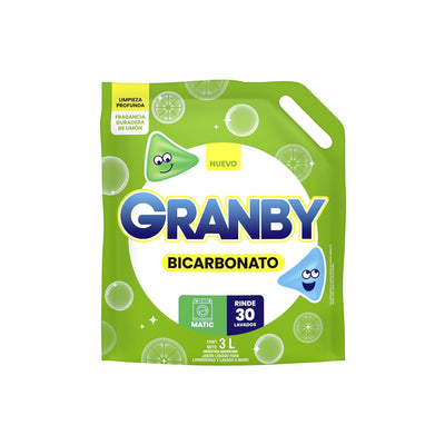 Jabón Líquido Para Ropa Granby Matic Limón Con Bicarbonato 3 L