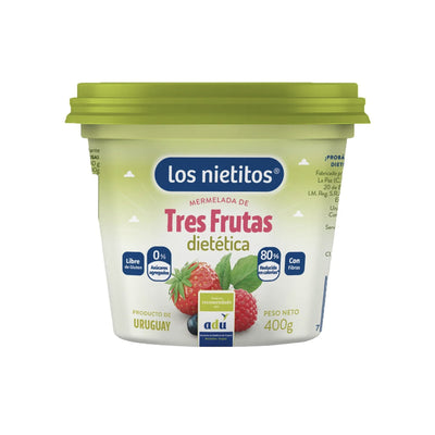 Mermelada De 3 Frutas 0% Azucar Los Nietitos Pote 400 G