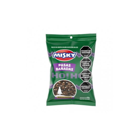 Pasas De Uva Bañadas Con Chocolate Misky 60 G
