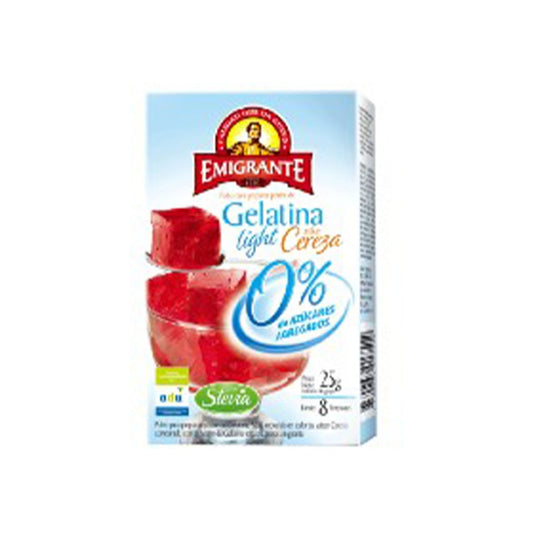 Gelatina Light Emigrante 0% Azucar 25 G Cereza
