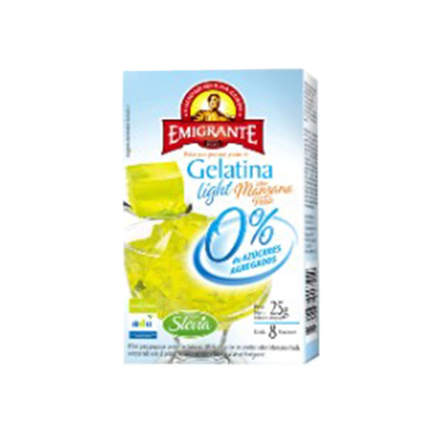 Gelatina Light Emigrante 0% Azucar 25 G Manzana