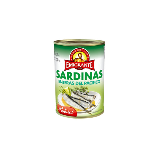 Sardinas Emigrante Al Natural Enteras Del Pacifico 420 G