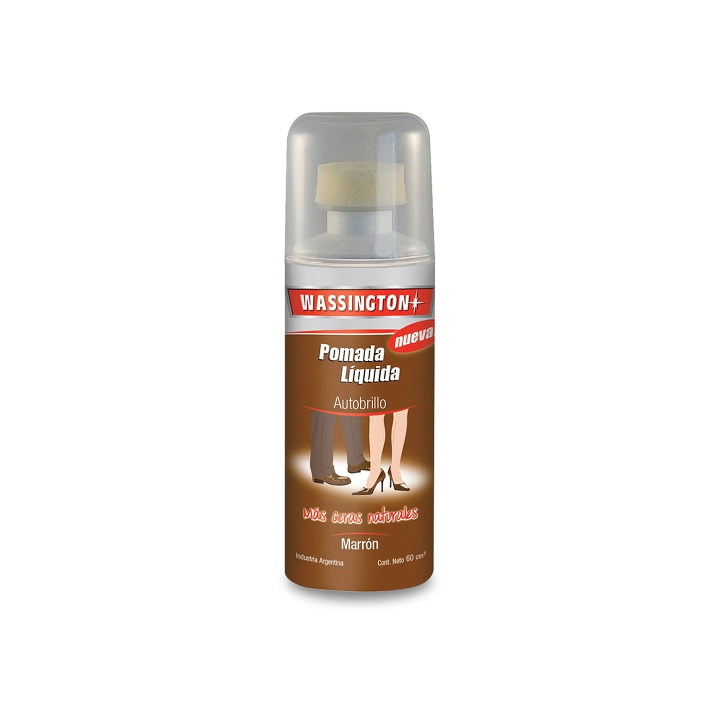Pomada Líquida Para Cuero Y Cuerina Wassington Marrón 60 Cc