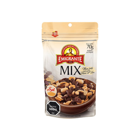 Mix Emigrante Maní Frito Salado Y Pasas De Uva 70 G