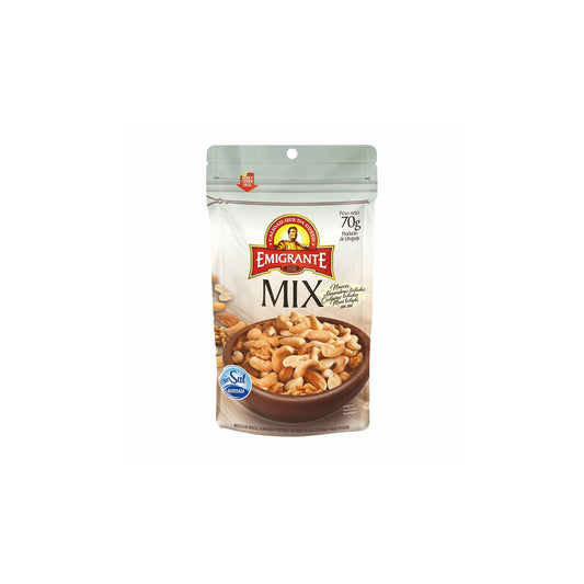 Mix Emigrante Nuéz Almendras Tostadas Castañas Y Maní 70 G