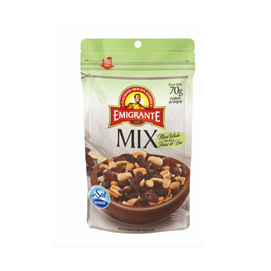 Mix Emigrante Mani Tostado Sin Sal Y Pasas 70 G