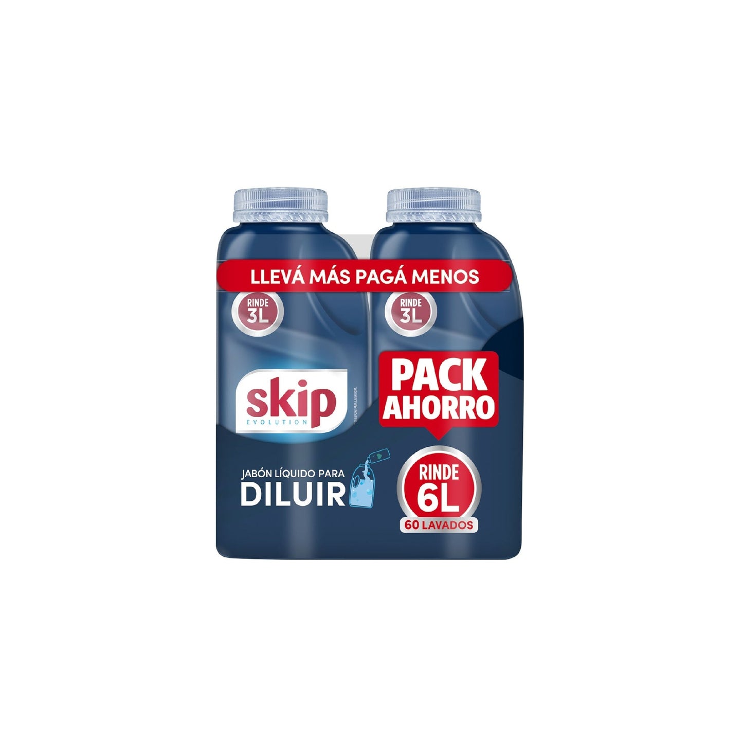 Jabón Líquido Skip Para Diluir Pack 2 Unidades 500 Ml Cada Unidad Rinde 6 L