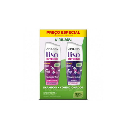 Vinilady Vegano Sin Sal Liso Intenso Shampoo 325 Ml + Acondicionador 325 Ml