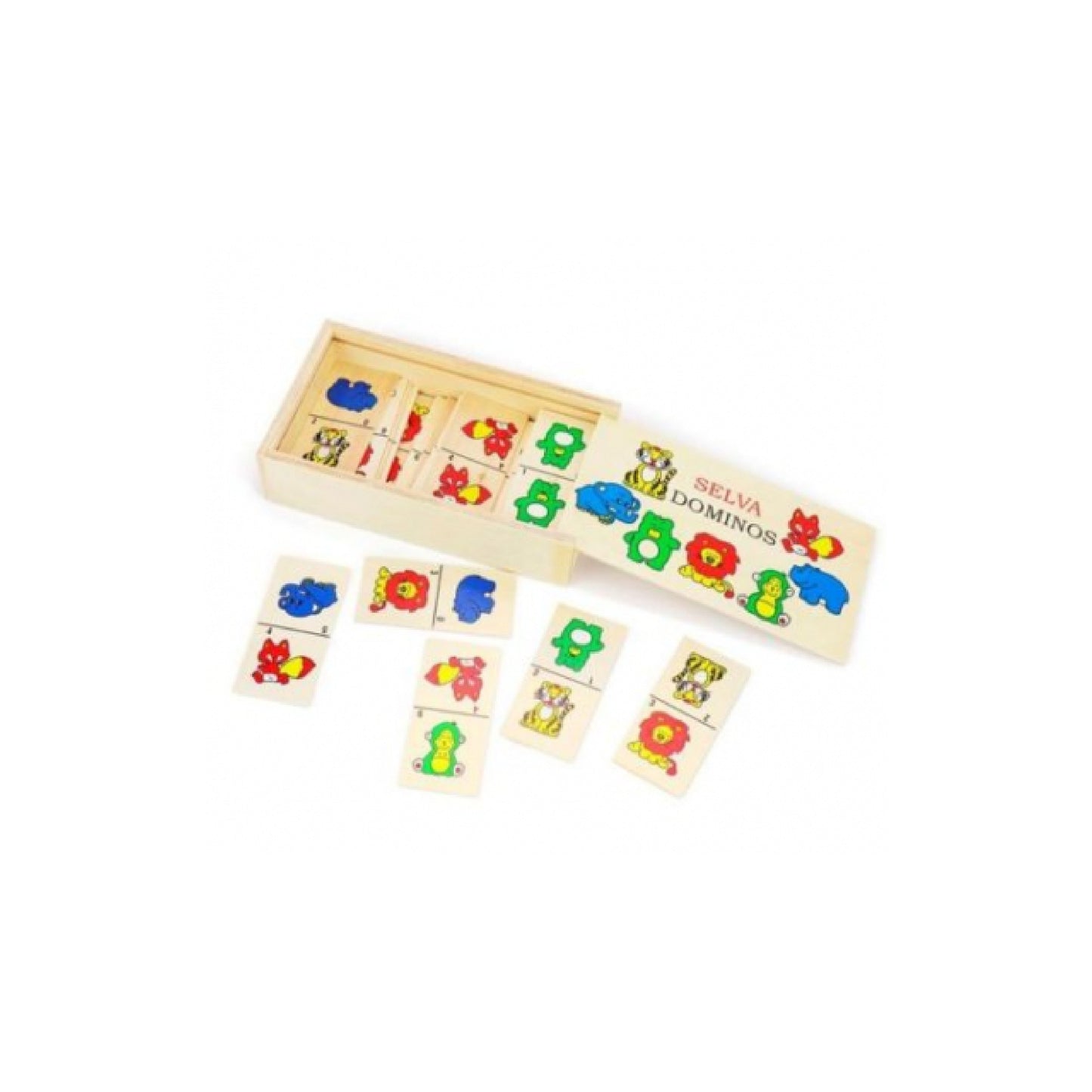 Juego De Mesa Domino Infantil De Madera 28 Piezas