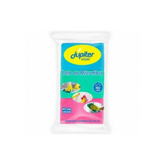 Paño De Microfibra Jupiter 3 Unidades 30 X 30 Cm