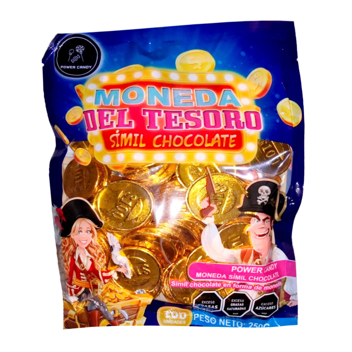Monedas Del Tesoro Simil Chocolate 100 Unidades 250 G