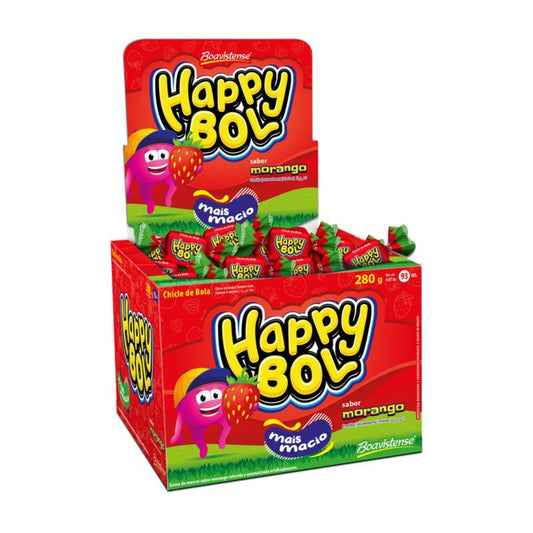 Chicles Happy Bol Frutilla Caja 47 Unidades 140 G