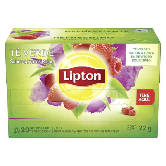 Té Verde Lipton Infusion 20 Sobres Frutos Rojos