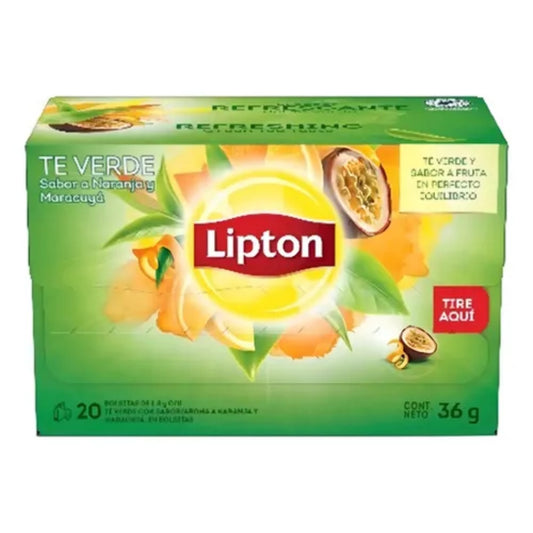 Té Verde Lipton Infusion 20 Sobres Naranja Maracuyá