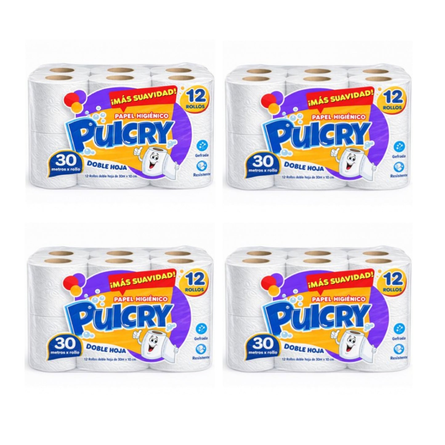 Papel Higienico Pulcry Doble Hoja 48 Rollos 30 M