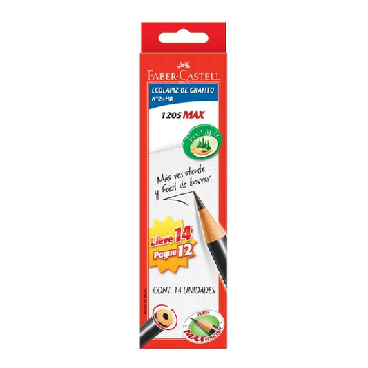 Eco-lapiz Faber Castell Grafito N° 2 Hb X 14 Unidades Lleva