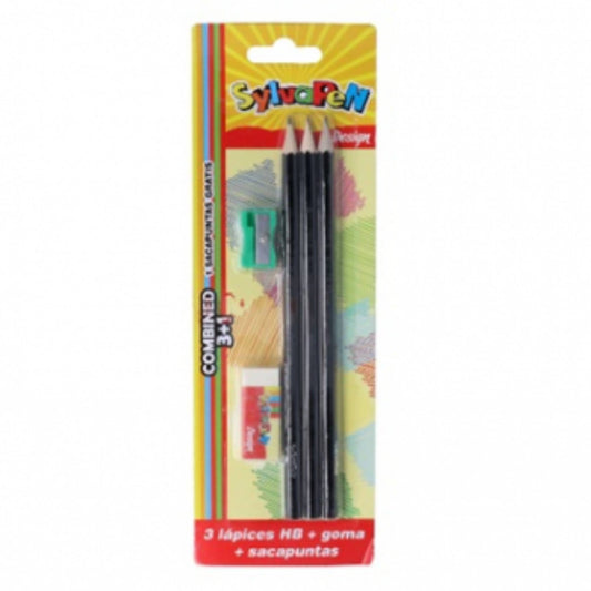 Lapices Hb Sylvapen Combined 3 Lapices Hb + Goma + Sacapuntas