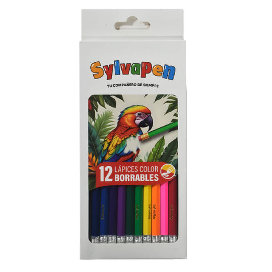 Lapices De Color Sylvapen Borrables X 12 Con Goma