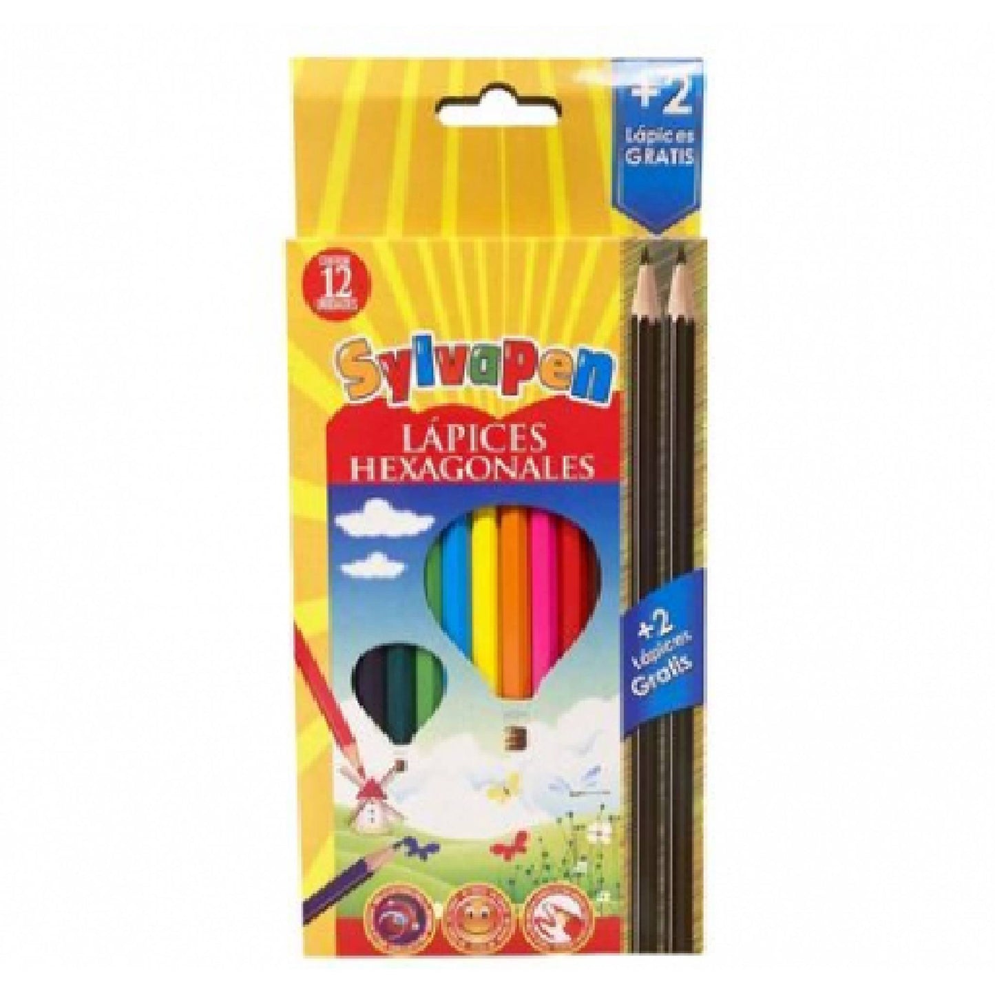 Lapiz De Color Sylvapen Largo X 12 + 2 Hb Gratis