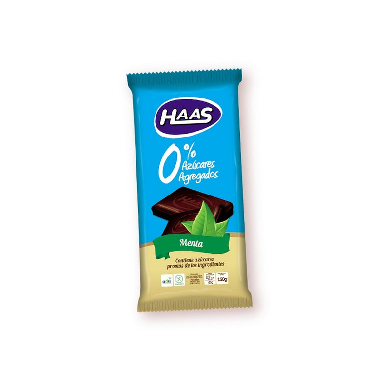 Tableta Chocolate Con Menta Haas 0% Azucar 150 G