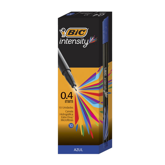 Microfibra Bic Intensity En Caja X 10 Azul